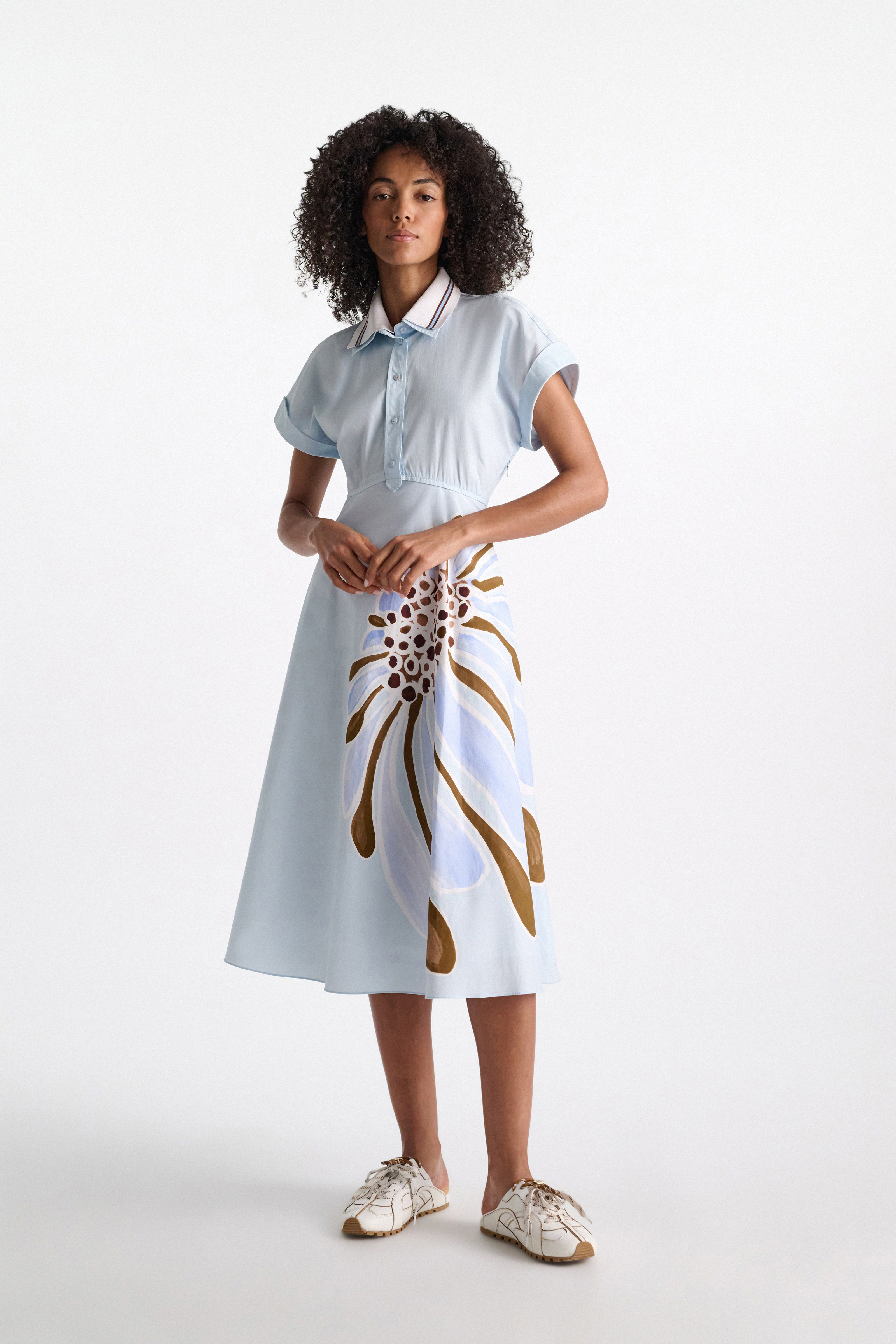 Dorothee Schumacher Printed cotton poplin dress dream flower blue